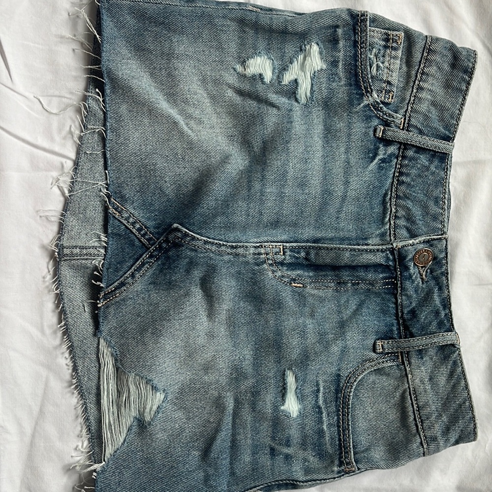 hollister mini denim skirt